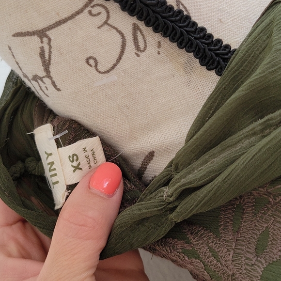 NWOT Anthropologie Tiny Isla‎ Green Long Sleeve Dress XS - Picture 9 of 11